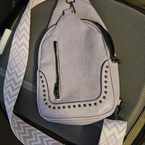 Bundle of 2 Sam & Hadley Sling Bag Brown and Lavendar